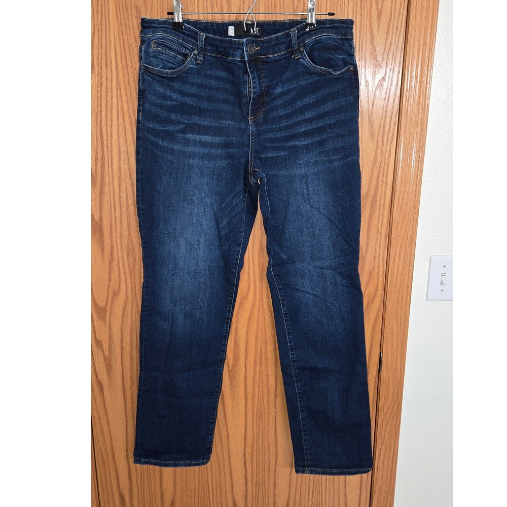 Kut from the Kloth Women 16 Dark Wash Straight Leg Denim Jeans Blue